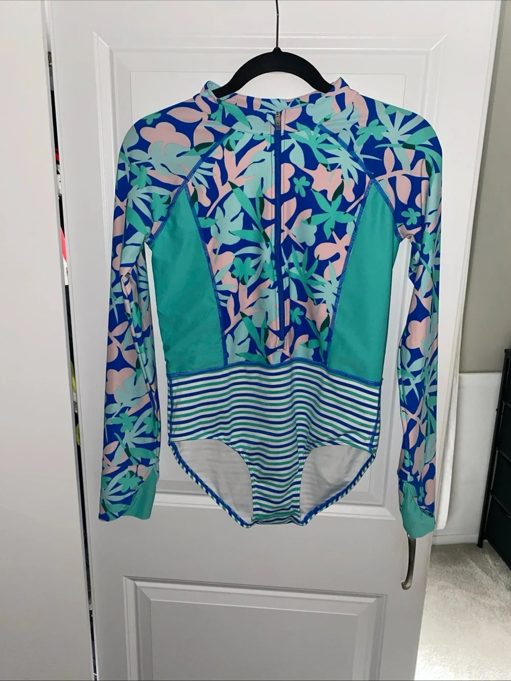 Coolibar Long Sleeve‎ Rash Guard One Piece Swimsuit YOUTH Girls XL
